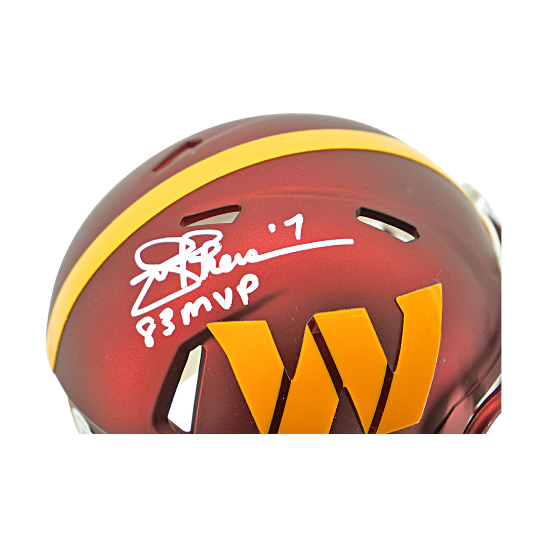 Joe Theismann Washington Redskins Autographed Mini Replica Helmet Beckett  Auth
