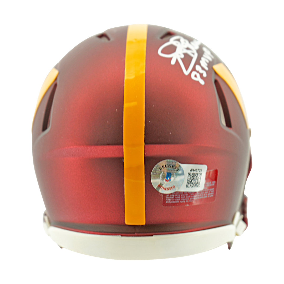Joe Theismann Washington Redskins Autographed Mini Replica Helmet Beckett  Auth