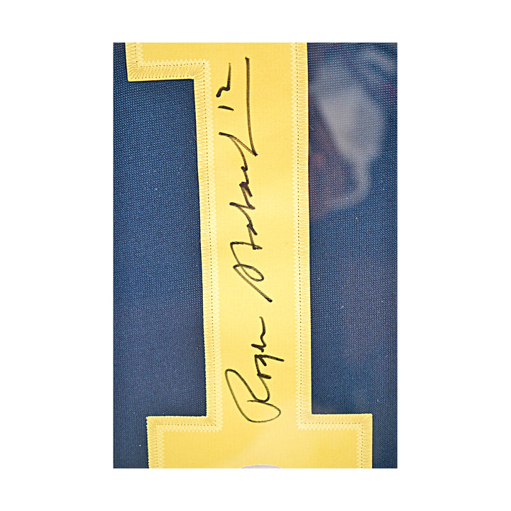 Roger Staubach Cowboys Navy Autographed Inscribed Framed Jersey TRISTAR Holo
