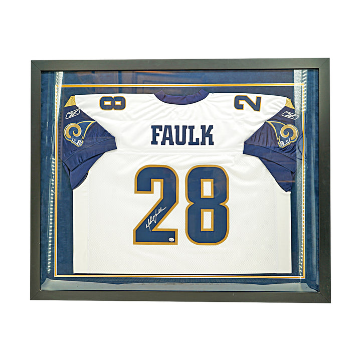 Marshall Faulk Los Angeles Rams Autographed White Framed Jersey Online Authentics Holo