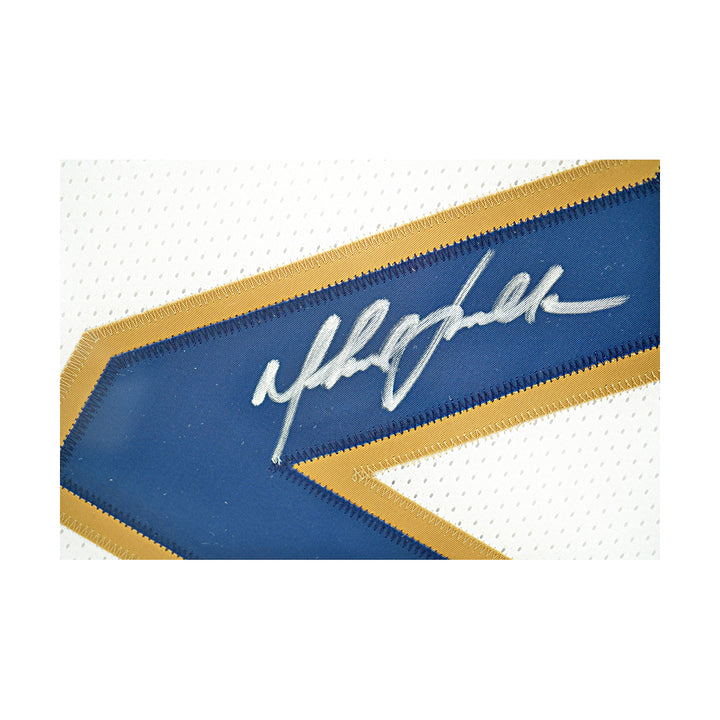 Marshall Faulk Los Angeles Rams Autographed White Framed Jersey Online Authentics Holo