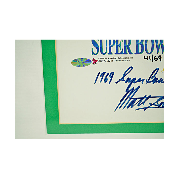 Maynard Boozer Snell New York Jets Autographed Inscribed Framed 11x14 Litho JSA COA
