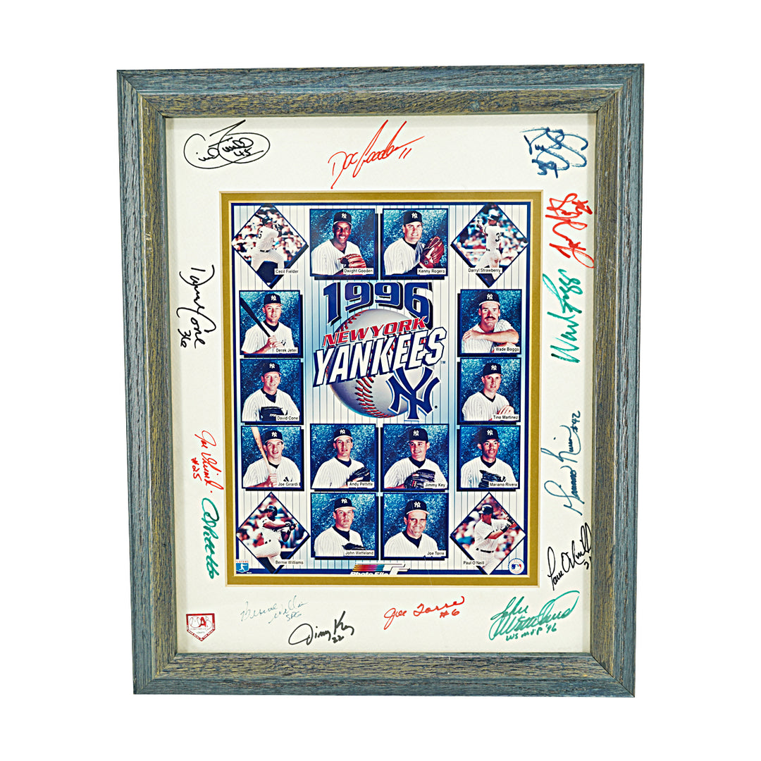 Rivera Pettitte Torre New York Yankees Multi SIgned 1996 Framed 8x10 Photo MAB COA