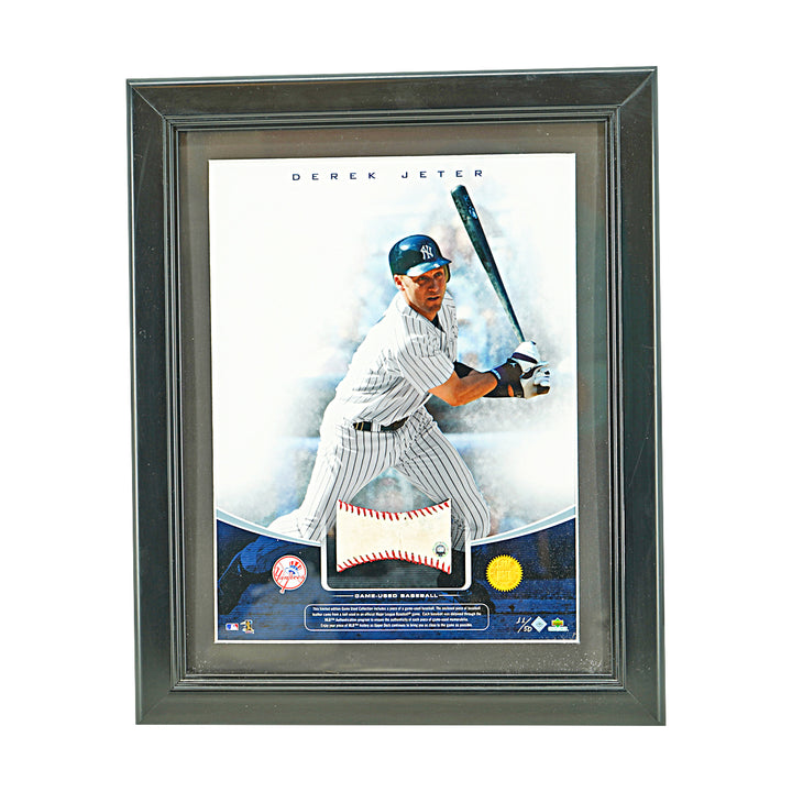 Derek Jeter New York Yankees Framed 9x12 Photo W/Game Used Baseball Patch 11/50 UD Holo