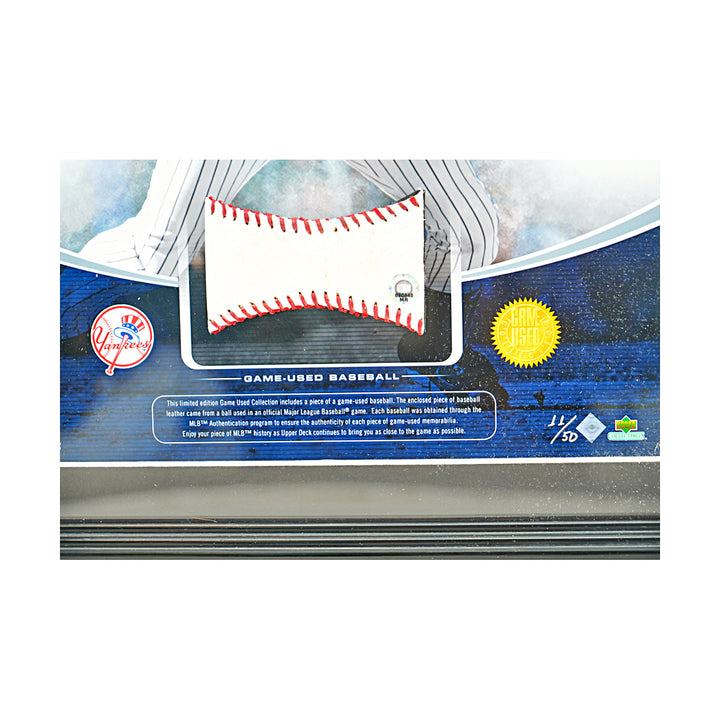 Derek Jeter New York Yankees Framed 9x12 Photo W/Game Used Baseball Patch 11/50 UD Holo