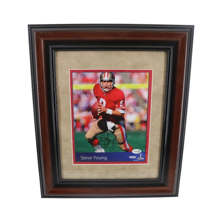 Steve Young San Francisco San Francisco 49ers Autographed Inscribed Framed 8x10 Photo JSA COA