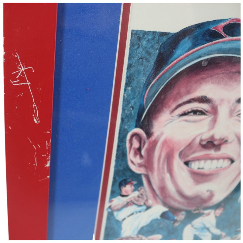 Bob Feller Cleveland Indians Framed Signed 8x10 Photo W/Patch Card 25/25 JSA COA
