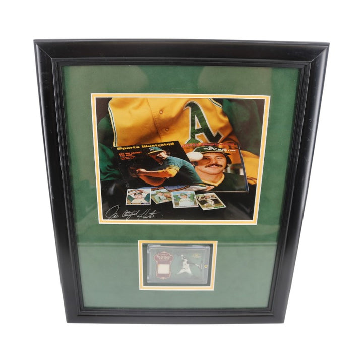 Jim Catfish Hunter Oakland Athletics Autographed Framed 8X10 Photo W /Patch Card JSA COA