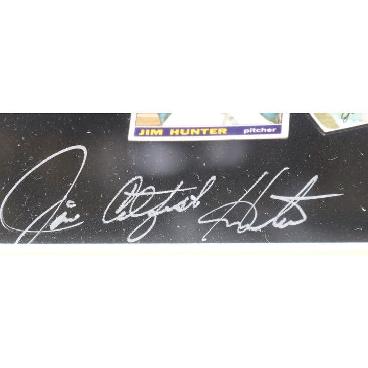 Jim Catfish Hunter Oakland Athletics Autographed Framed 8X10 Photo W /Patch Card JSA COA
