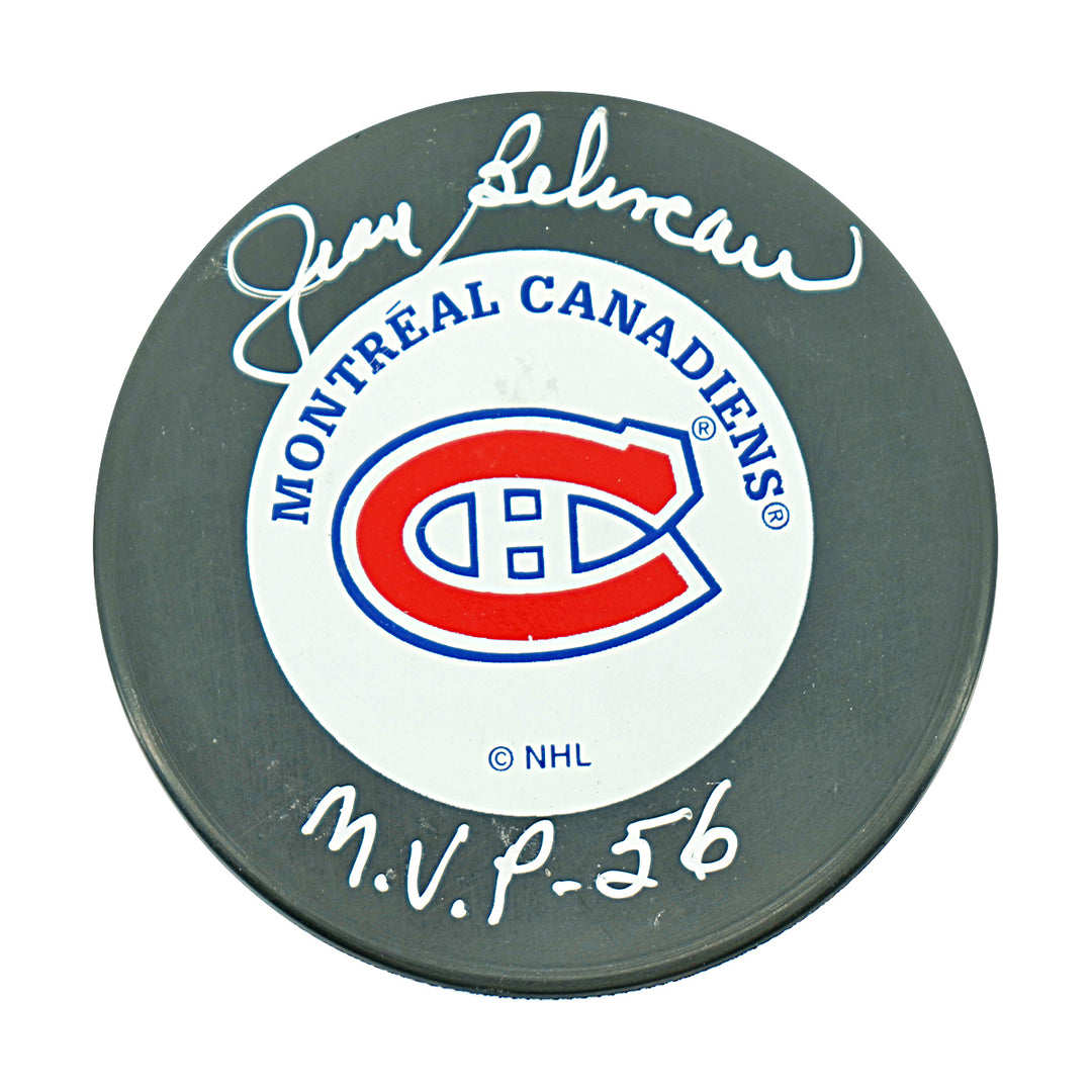 John Beliveau Montreal Canadiens Autographed Puck JSA Holo