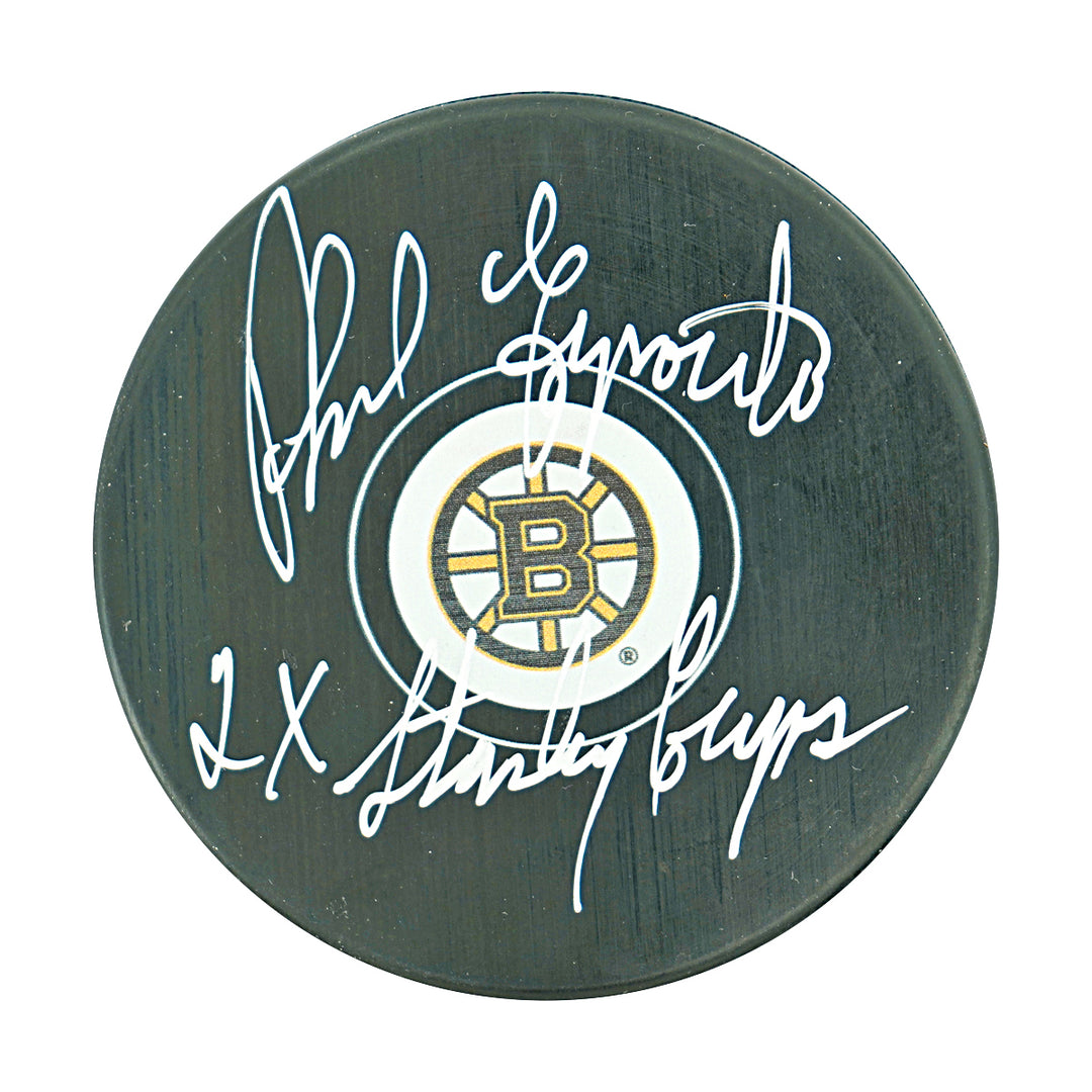 Phil Esposito Boston Bruins Autographed Hockey Puck JSA Holo