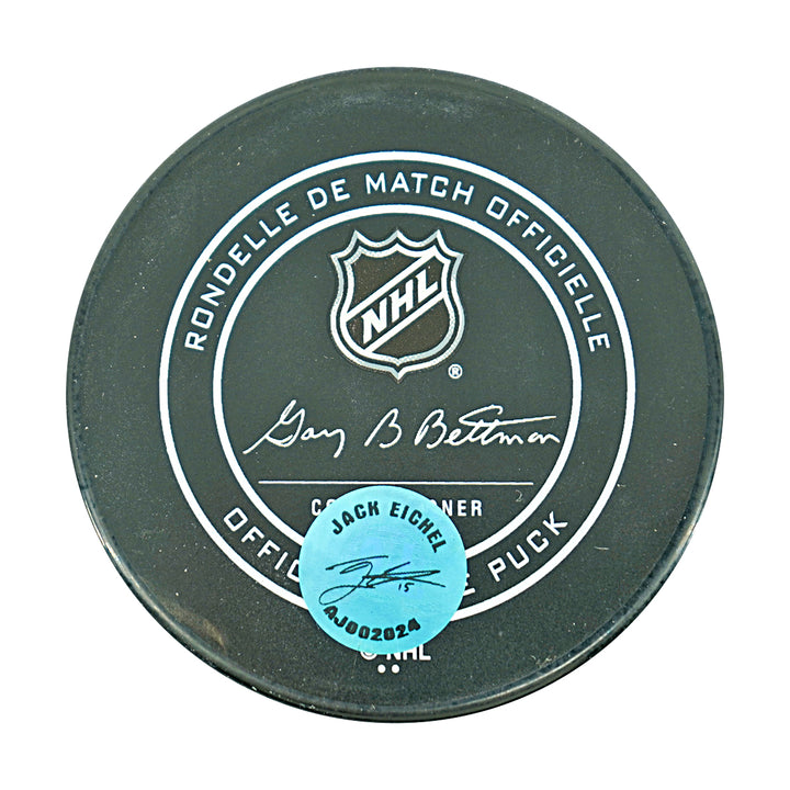 Jack Eichel Buffalo Sabers Autographed Hockey Puck AJ COA