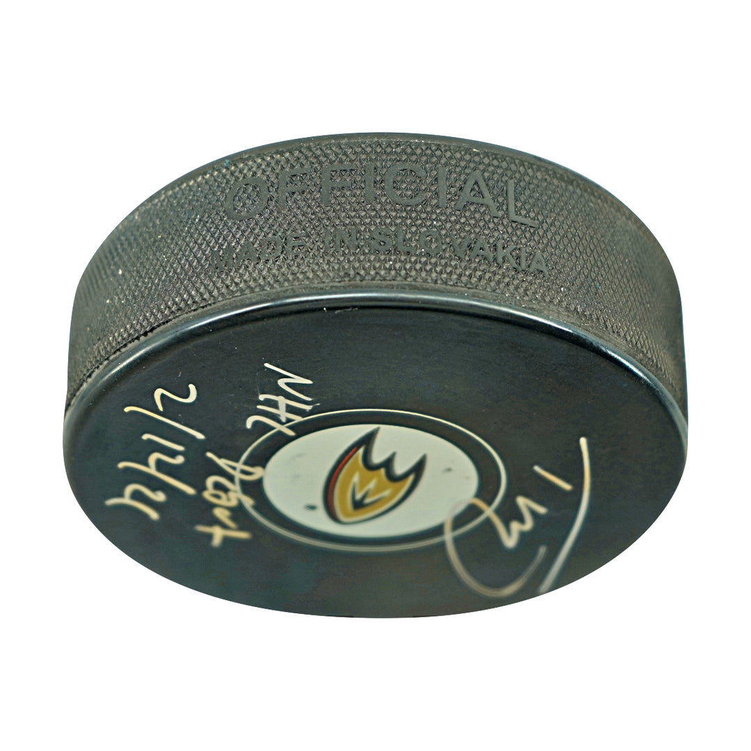Trevor Zegras Anaheim Ducks Autographed Puck Fanatics Holo
