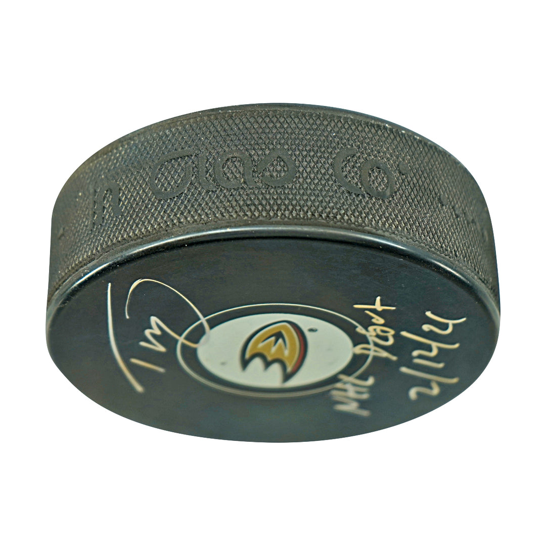 Trevor Zegras Anaheim Ducks Autographed Puck Fanatics Holo