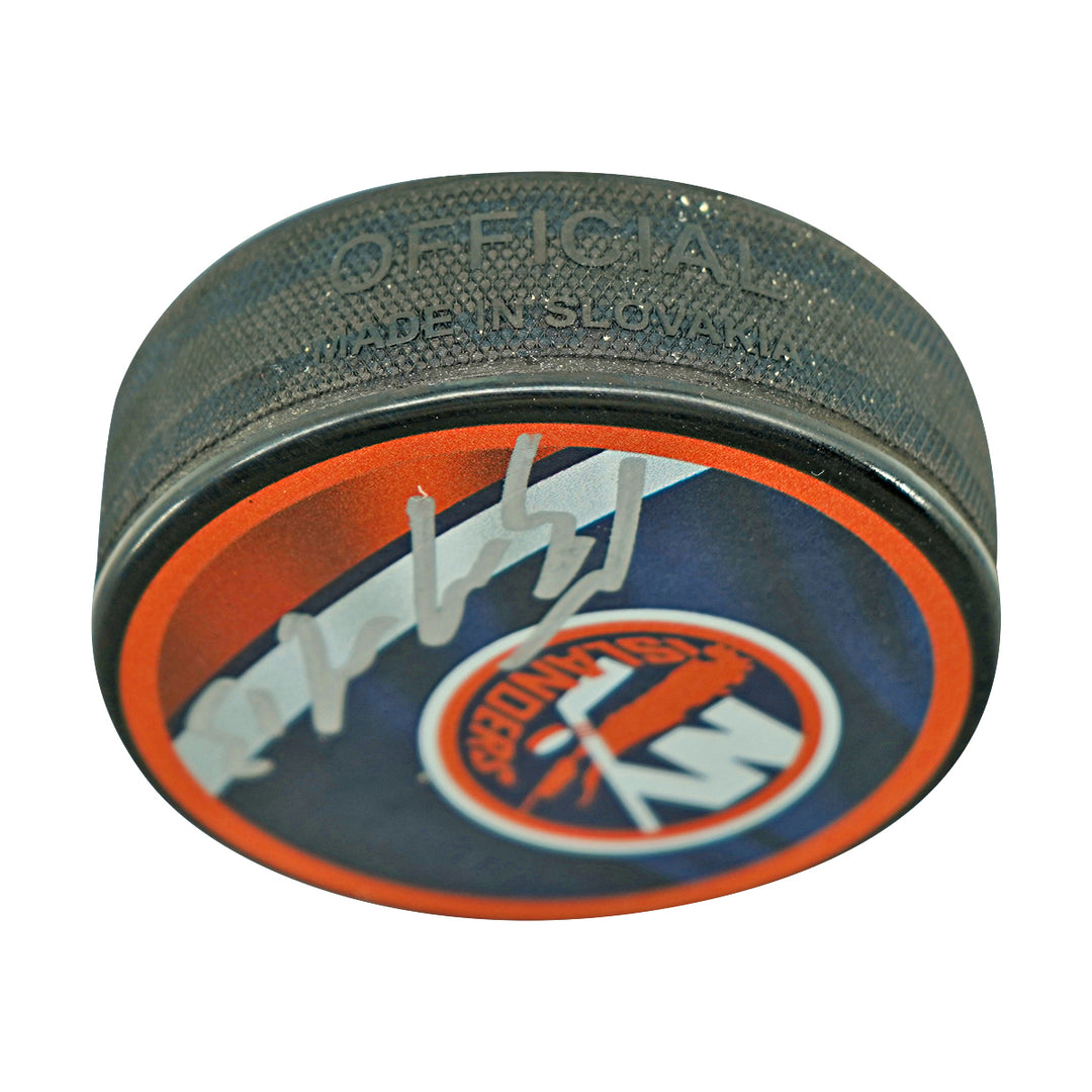 Mathew Barzal New York Islanders Autographed Puck Fanatics Holo