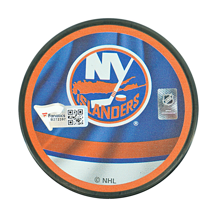 Mathew Barzal New York Islanders Autographed Puck Fanatics Holo