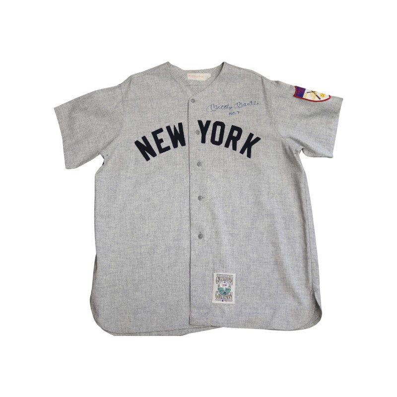 Mickey Mantle New York Yankees Autographed Inscribed Mitchell & Ness Cooperstown Collection Jersey PSA LOA
