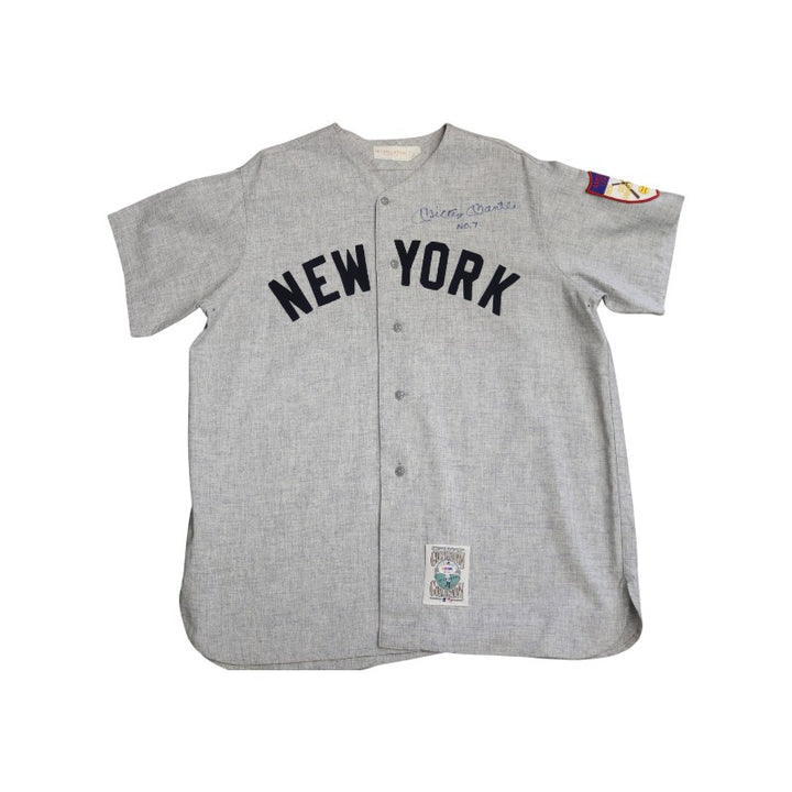 Mickey Mantle New York Yankees Autographed Inscribed Mitchell & Ness Cooperstown Collection Jersey PSA LOA