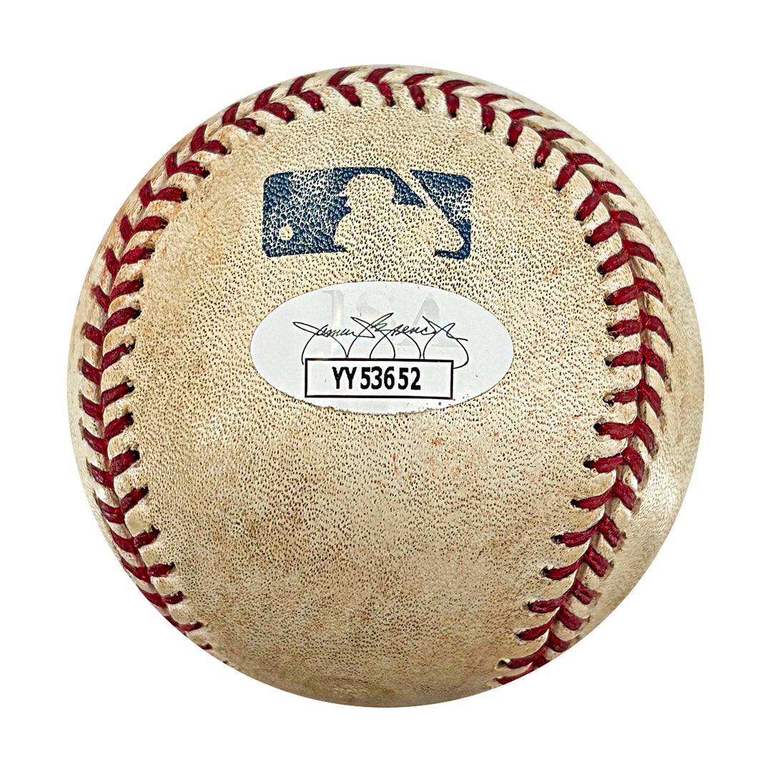 Mariano Rivera Yankees Autographed Inscribed Game Used OMLB Baseball JSA LOA