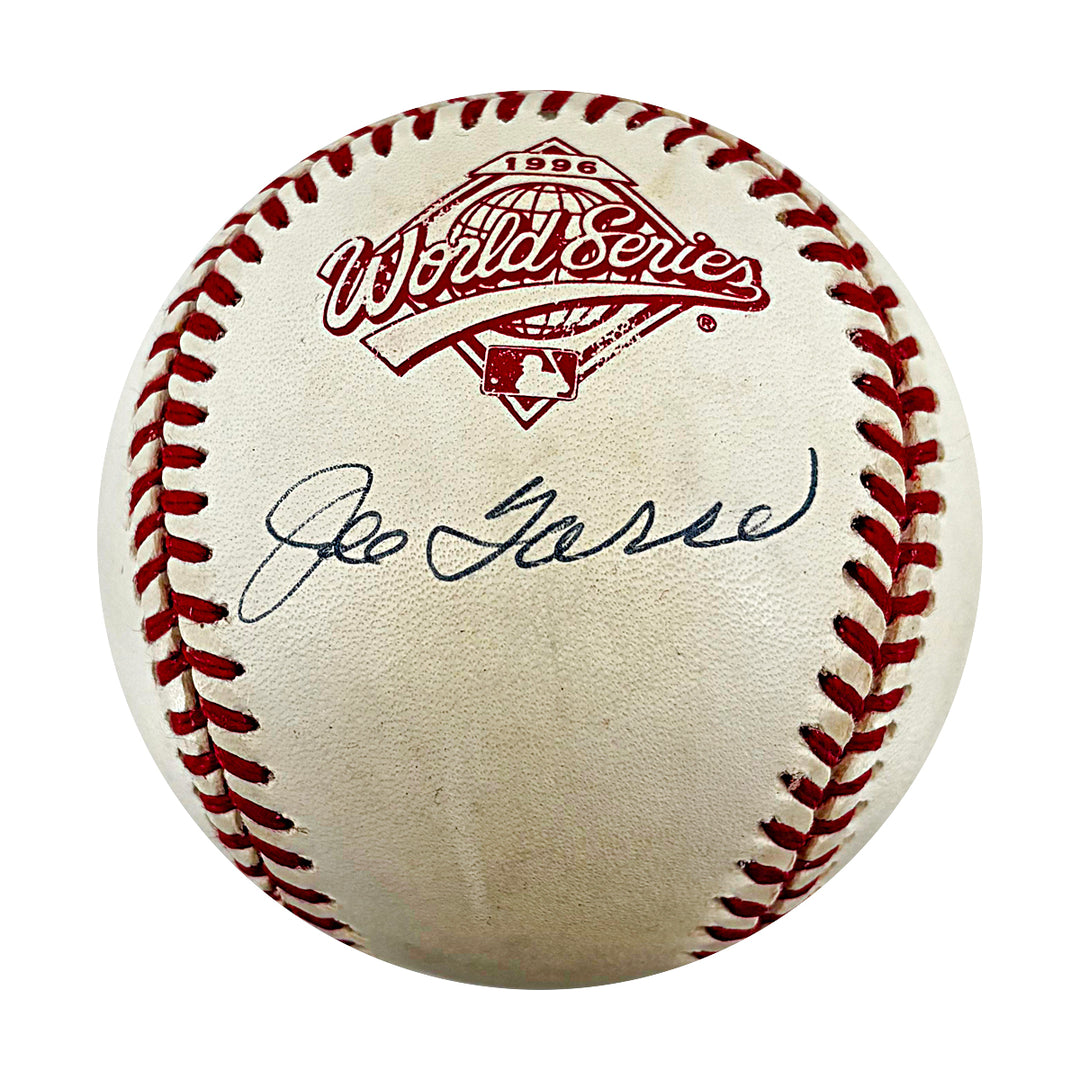 Joe Torre New York Yankees Autographed 1996 World Series Logo Baseball  JSA COA