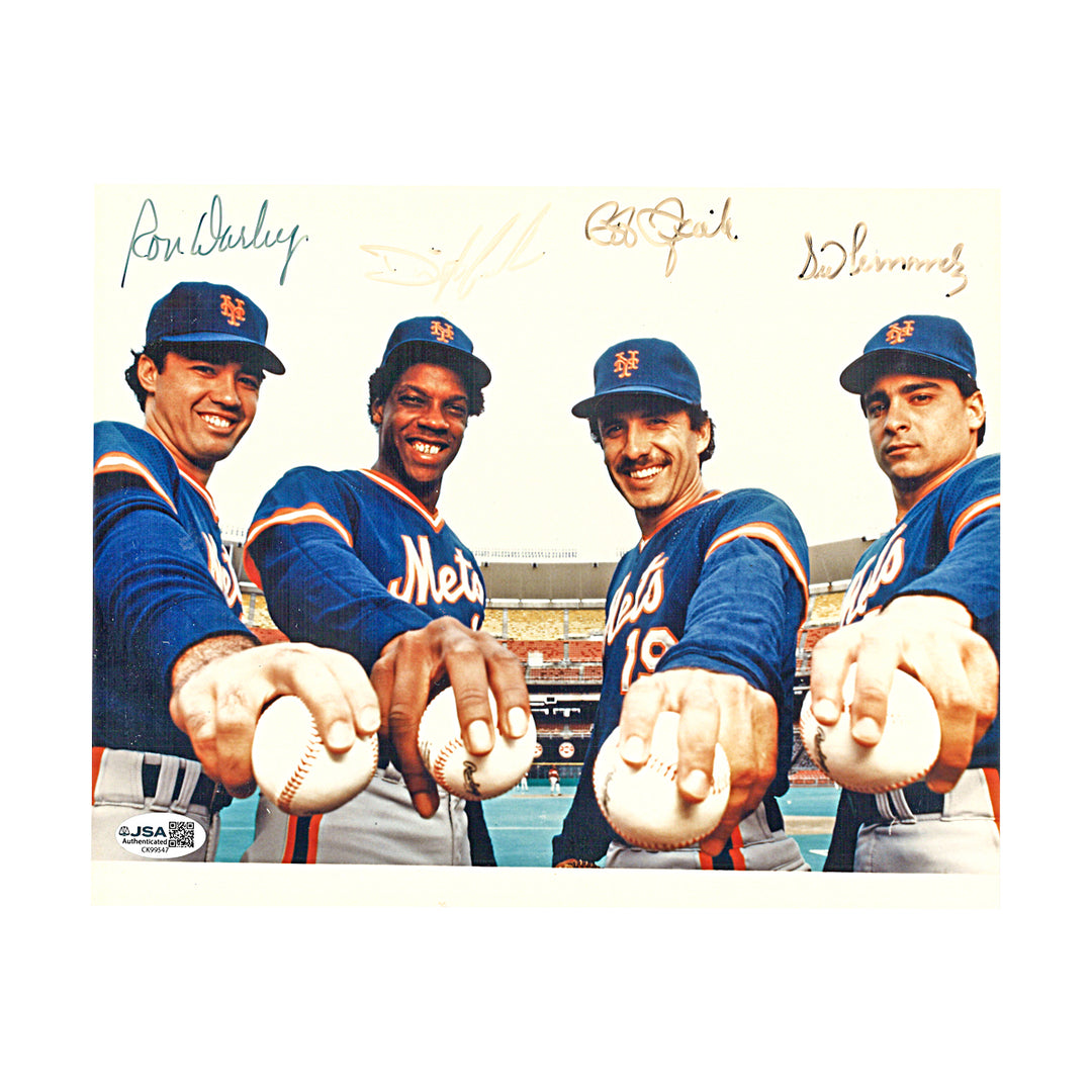Gooden Odeja Fernadez Darling New York Mets Multi Signed 8x10 Photo JSA COA