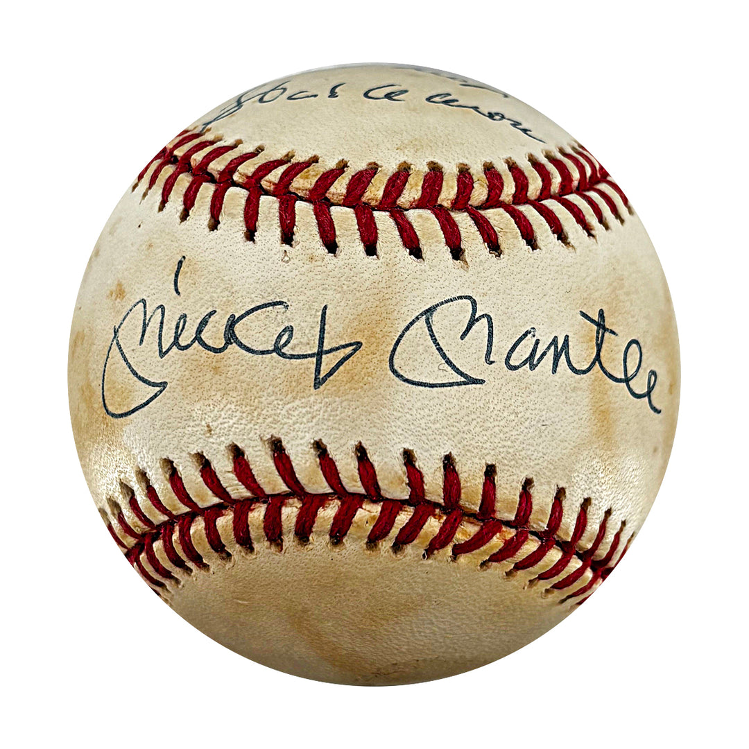 Mantle Aaron Mays Yankees Braves Giants Autographed Signed OAL Baseball JSA LOA