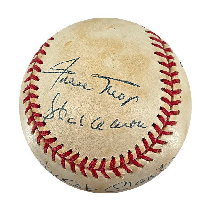 Mantle Aaron Mays Yankees Braves Giants Autographed Signed OAL Baseball JSA LOA