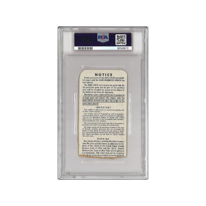 1957 World Series Game 7 Stub PSA 4 - Hank Aaron Only World Series