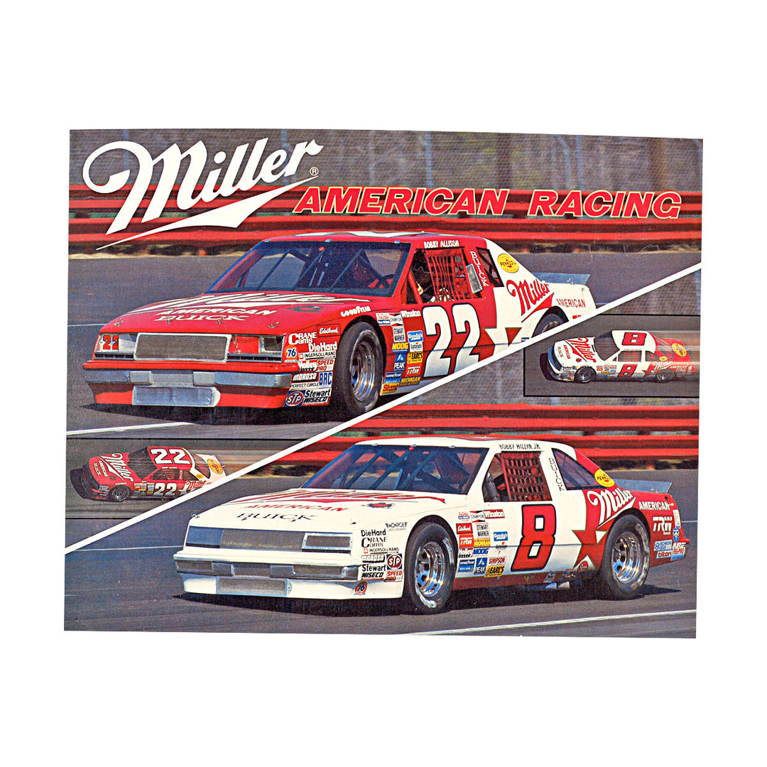 Bobby Allison Miller Nascar1987 22 and 8 8x10 Postcard