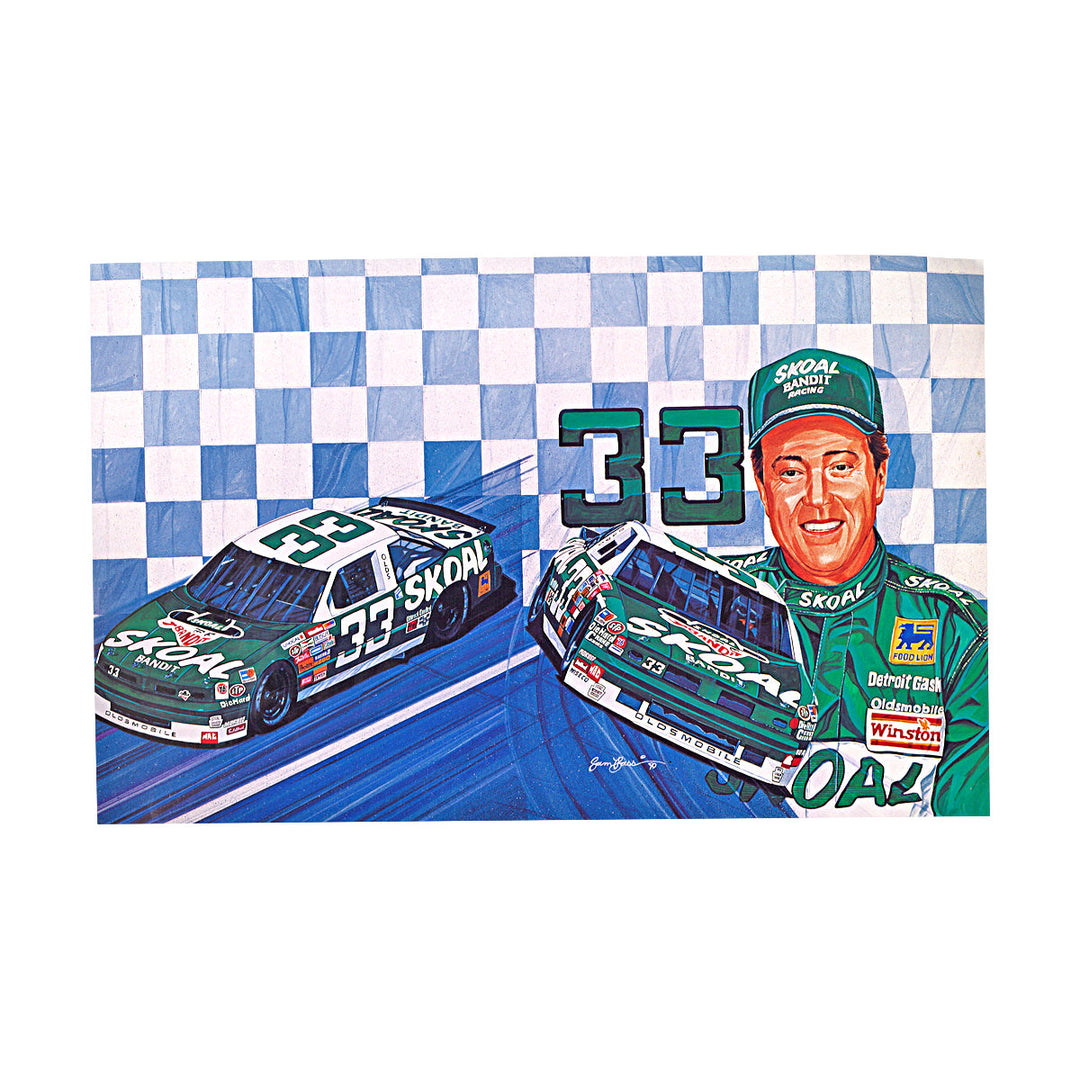 Harry Gant Nascar #33 Car Skoal Sam Bass 7x11 Artwork