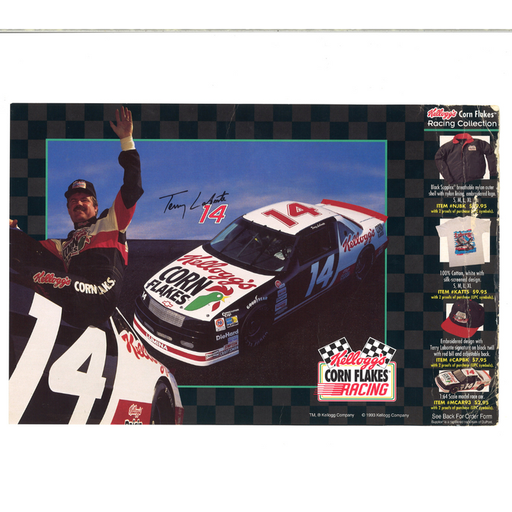 1993 Terry Labonte #14 Kellogg Racing Collection Print 8.5x12.5