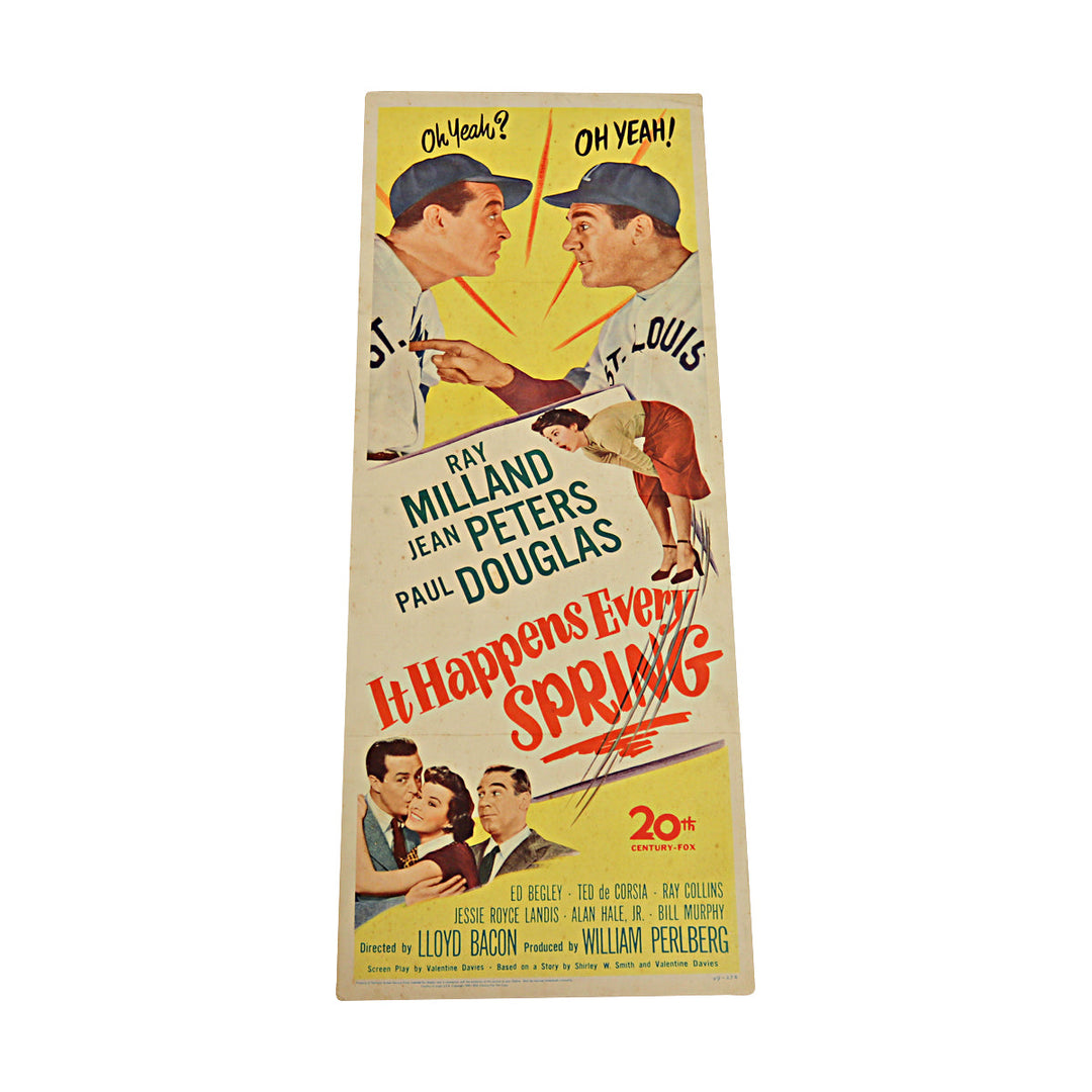 It Happens Every Spring Ray Millard and Jean Peters 1949 Movie Poster 27x41