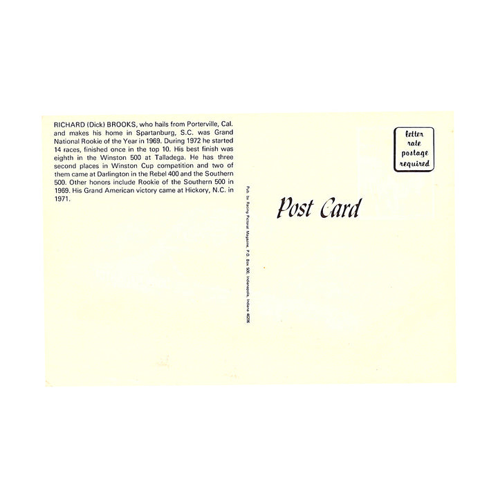 Dick Brooks John Naughton Nascar Insurance 6 5x7 Postcard