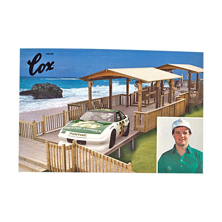 Kenny Wallace Cox Treated Lumbar Beach 6x9 Nascar Postcard