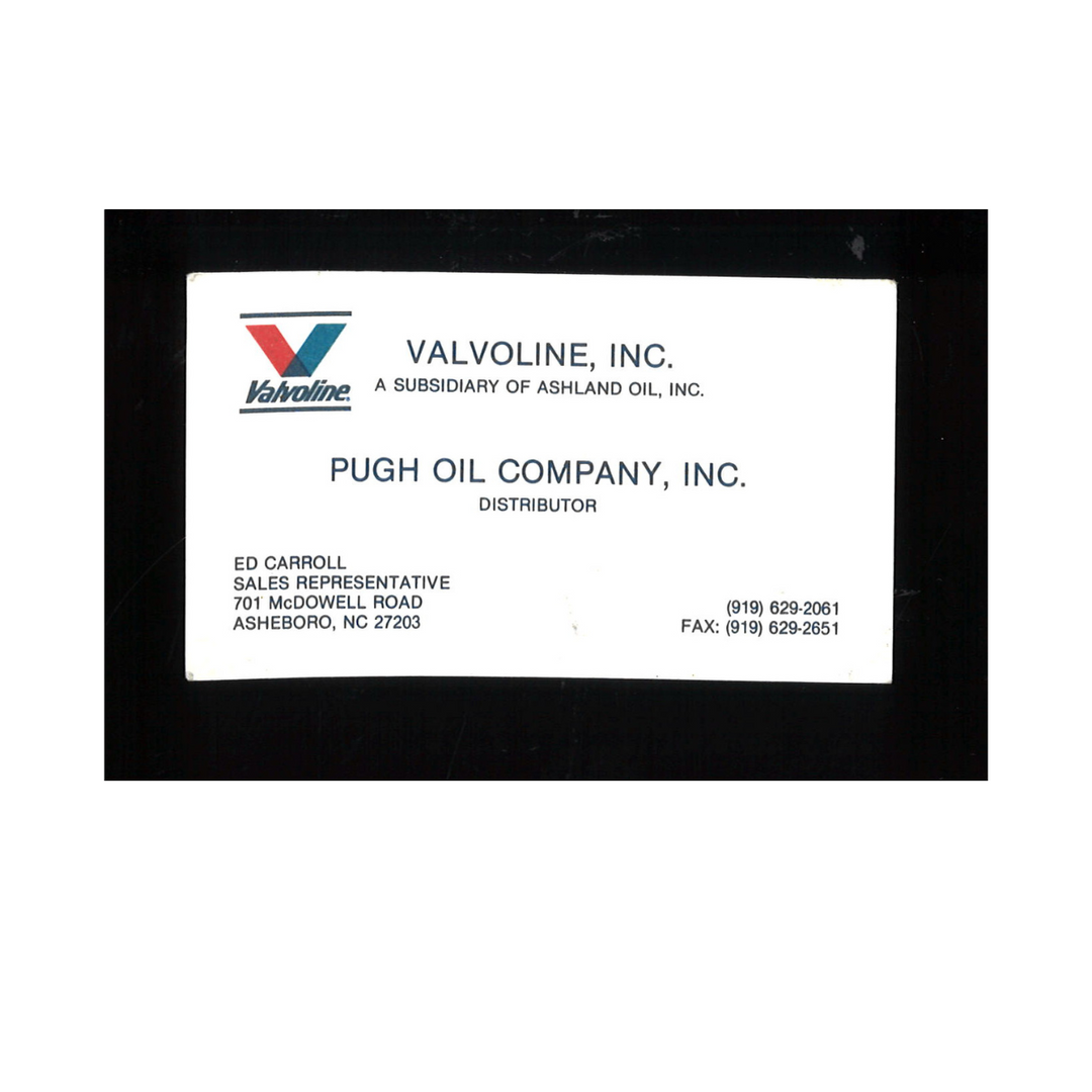 Ed Carroll Pugh Oil Company Inc Inscribed Nascar Business Card