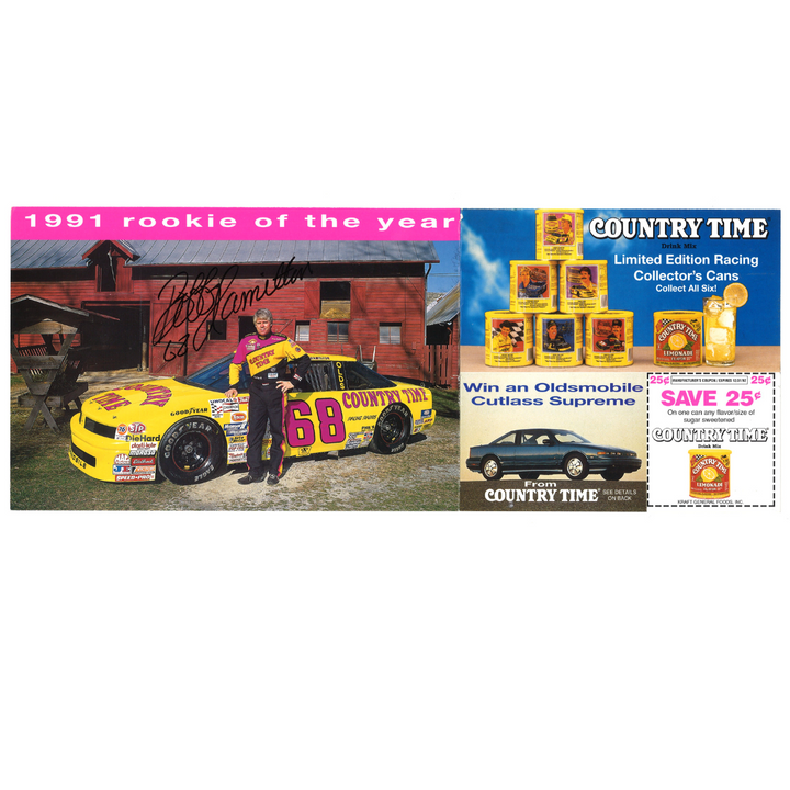 Bobby Hamilton Nascar Country Time Lemonade 6x9 Postcard
