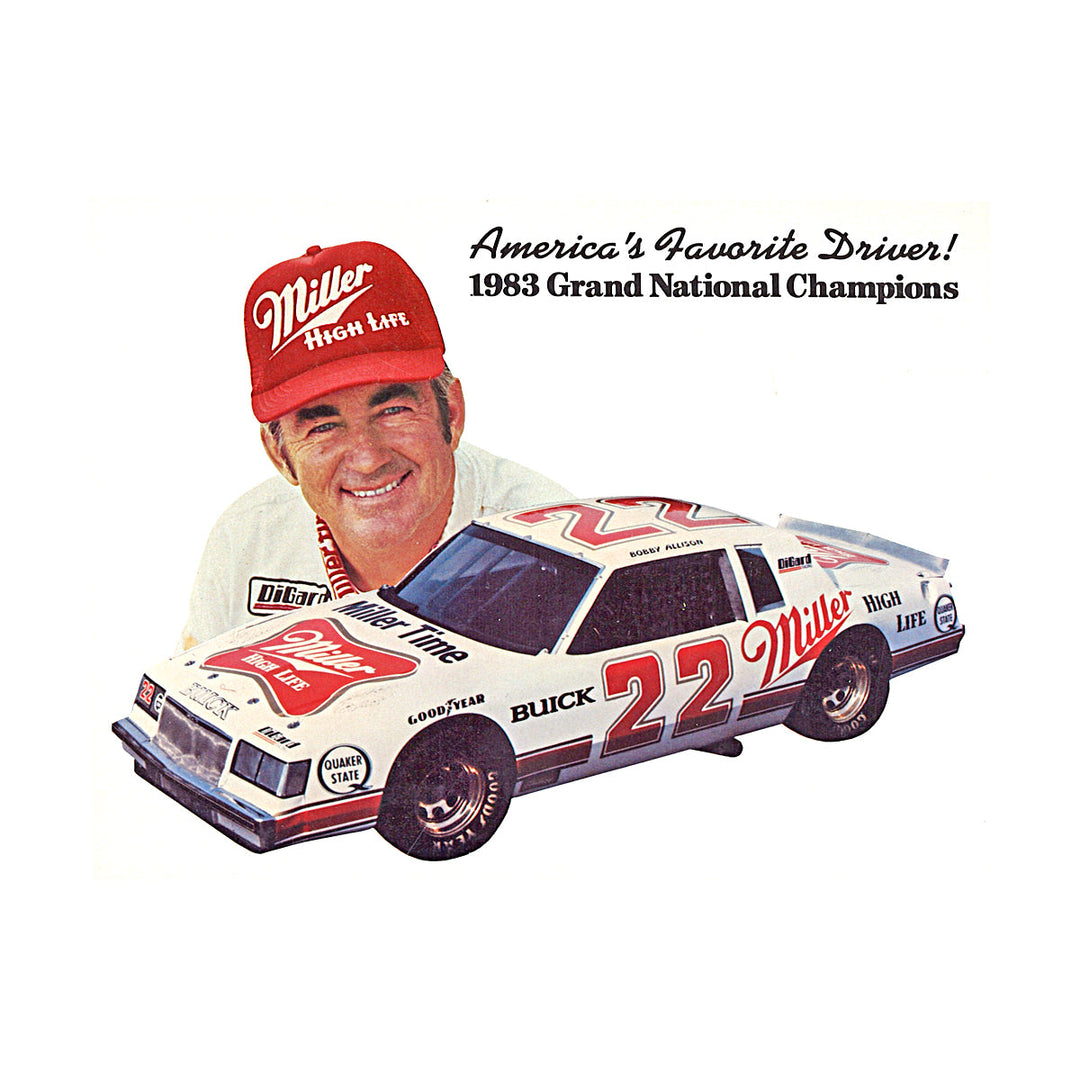 Bobby Allison Miller Nascar High Life 1985 Hero Card 5x7 Postcard (1)