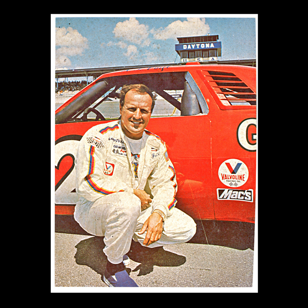 AJ Foyt Valvoline Mac's w/Daytona Sign in Background 7x10 Nascar Postcard
