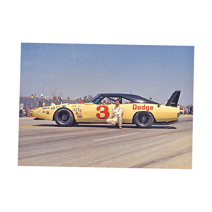 Don White Nascar Yellow Dodge 5x7 Postcard
