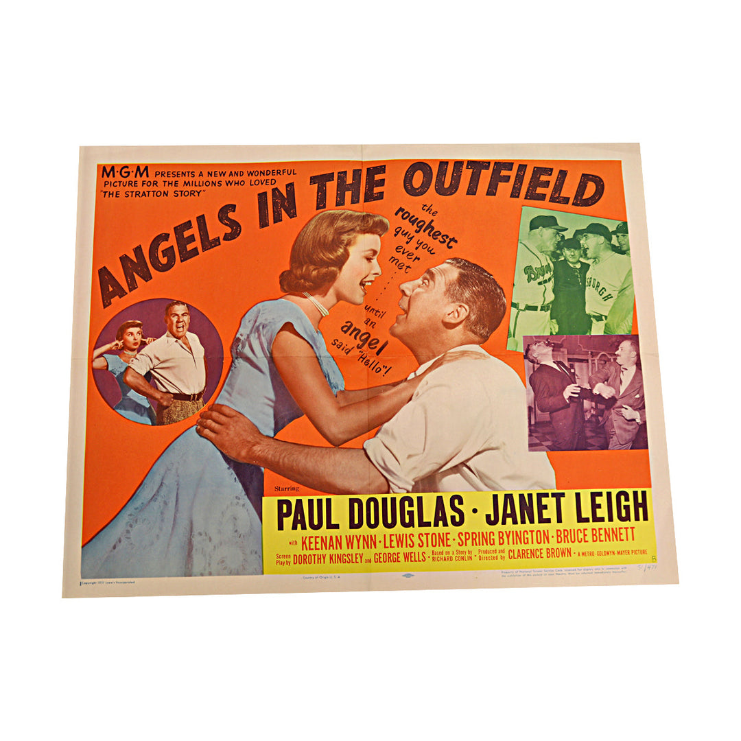 Angels in the Outfield Paul Douglas and Janet Leigh 1951 Orange 14x36