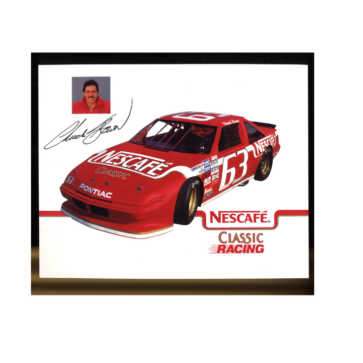 Chuck Brown Nascar Nescafe Classic Racing 8x10 Photo with Matching Trading Card