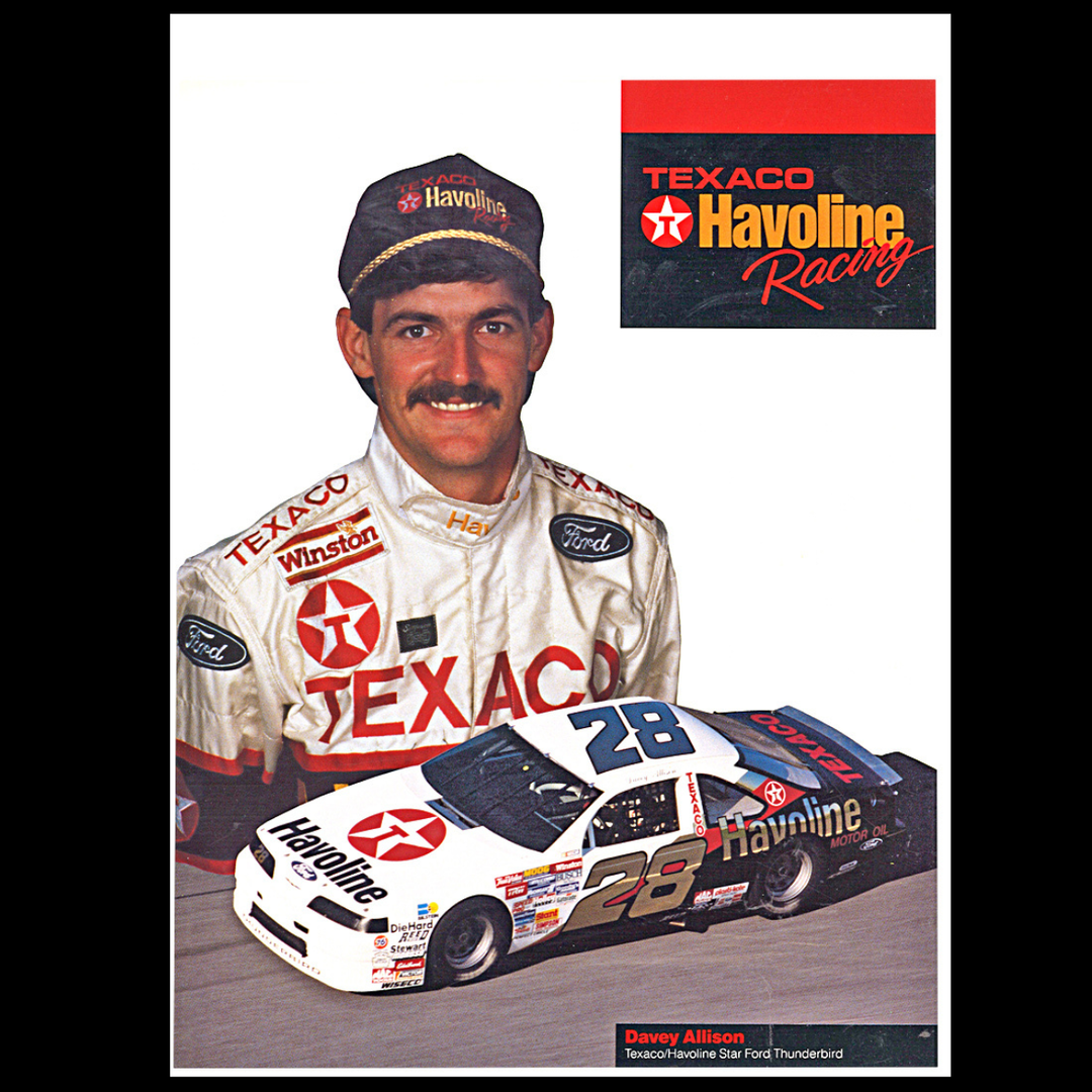 Davey Allison Nascar Texaco Havoline Racing 8x10 Driver Card