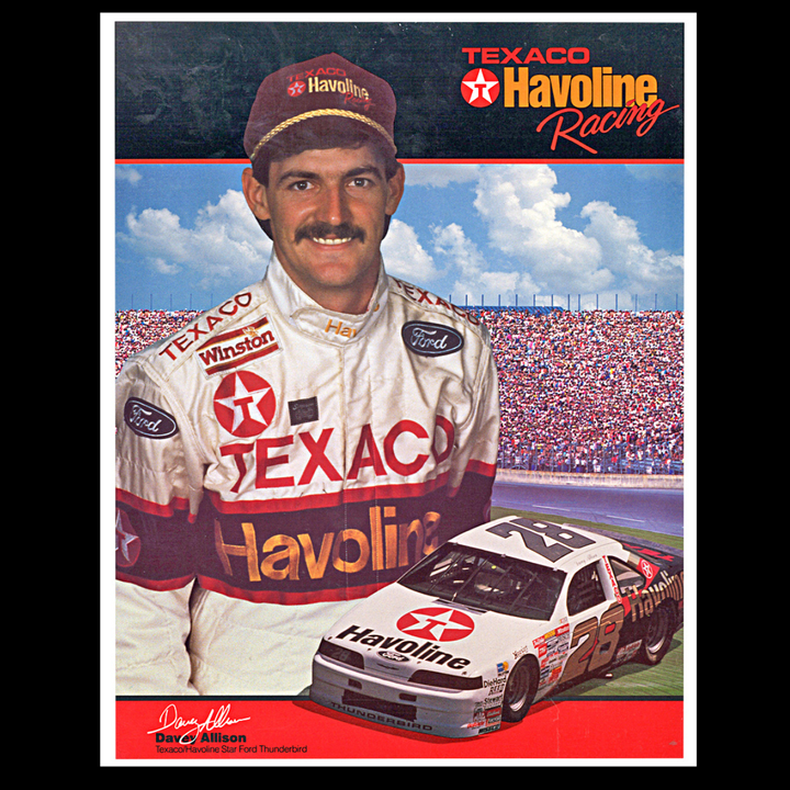 Davey Allison Nascar Texaco Havoline Racing 8x10 Driver Card