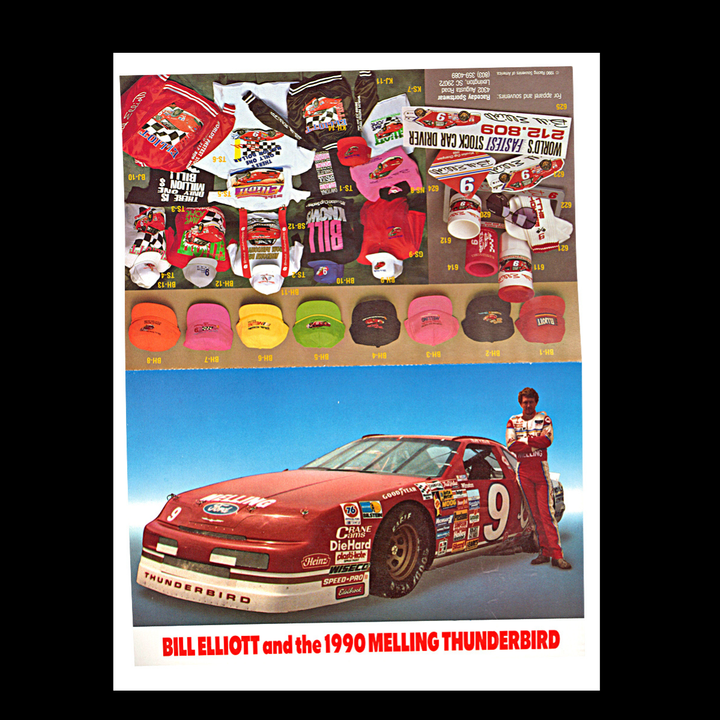 Bill Elliott Nascar #9 Melling Thunderbird 5.5x8.5 Driver Card