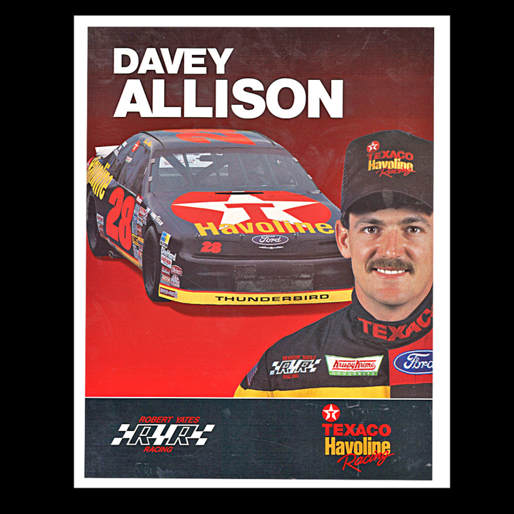 Davey Allison Nascar Texaco Havoline Racing Robert Yates Racing 8x10 Driver Card
