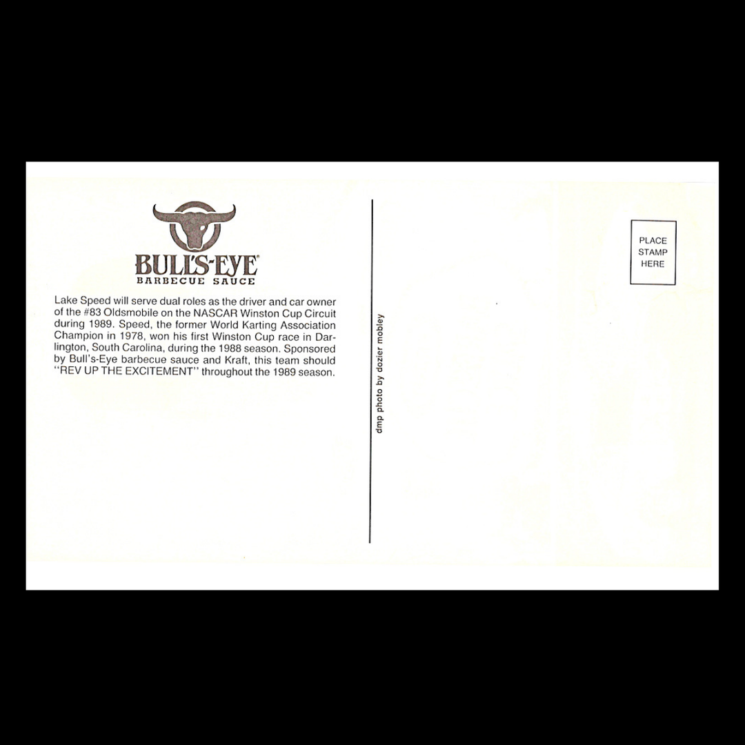 Lake Speed Nascar Bullseye Barbecue Sauce 6x9 Driver Card