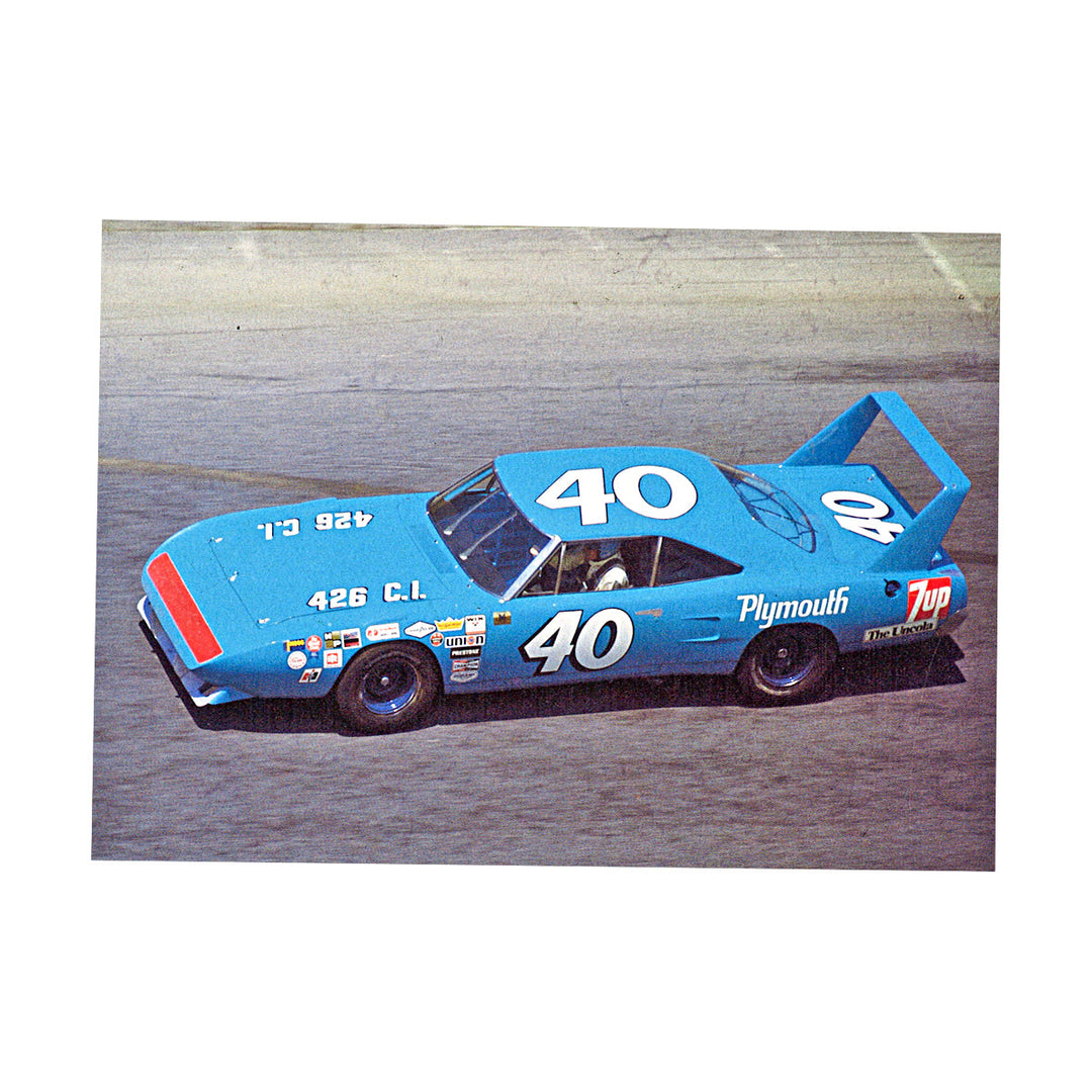 Pete Hamilton Nascar 40 Blue Plymouth Postcard
