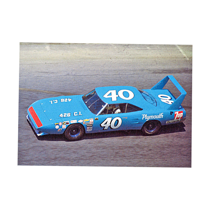 Pete Hamilton Nascar 40 Blue Plymouth Postcard