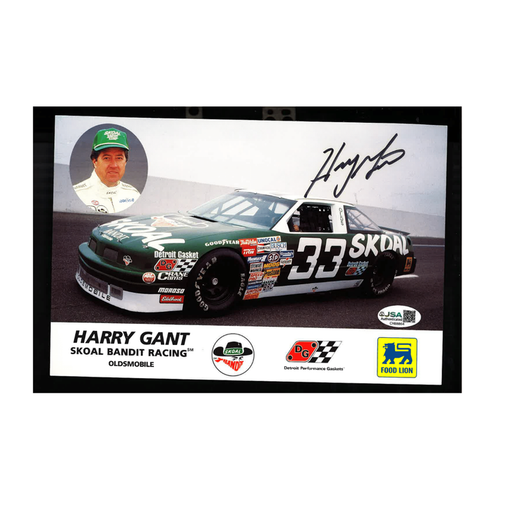 Harry Gant Nascar Autographed Signed Skoal Bandit Racing (2) Postcard