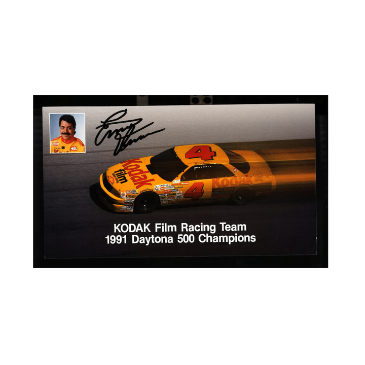 Ernie Irvan Nascar Autographed Signed 1991 Daytona 500 Champs Postcard